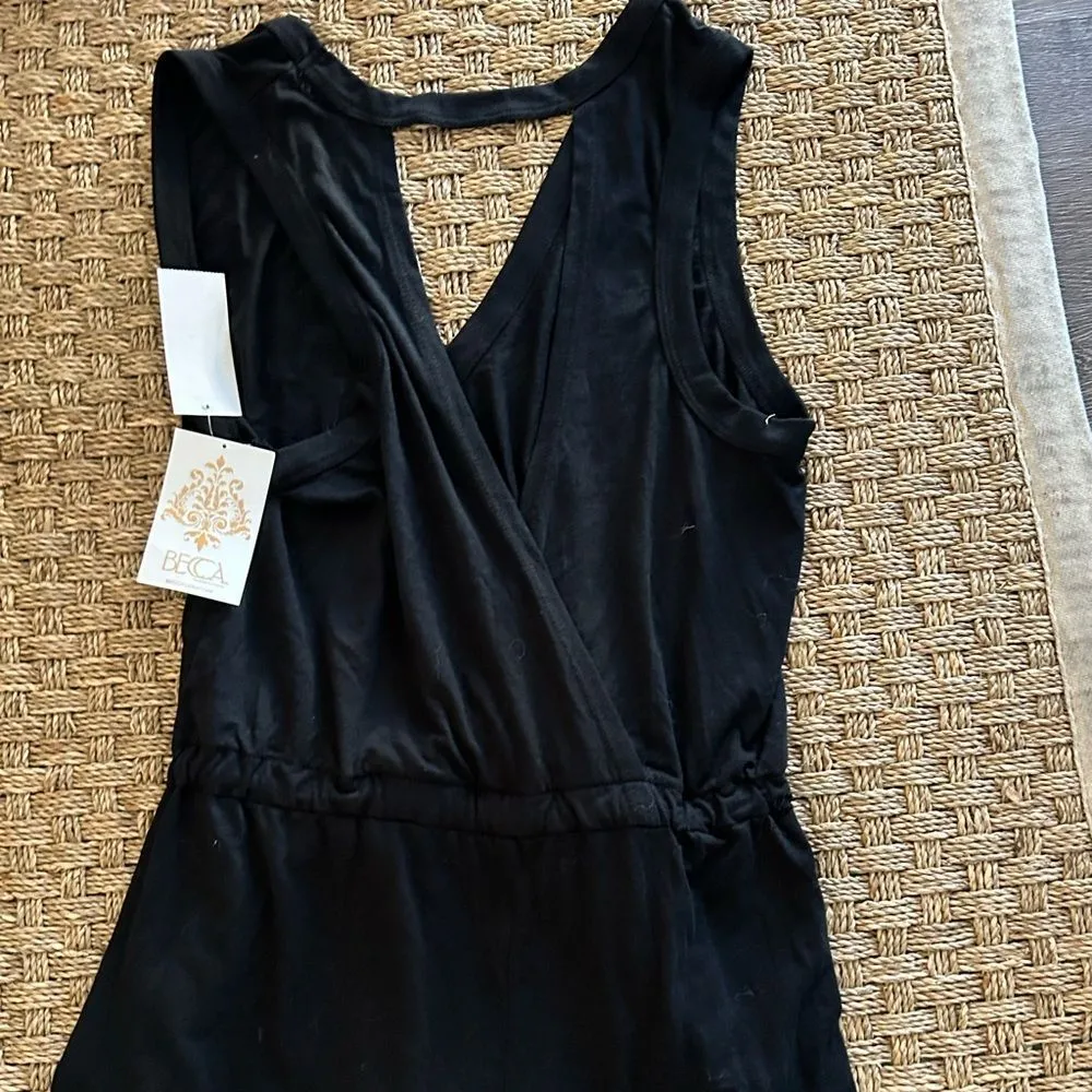 BECCA womens Beach Date Romper Cover Ups, Black, Size Large, NWT - Image 6