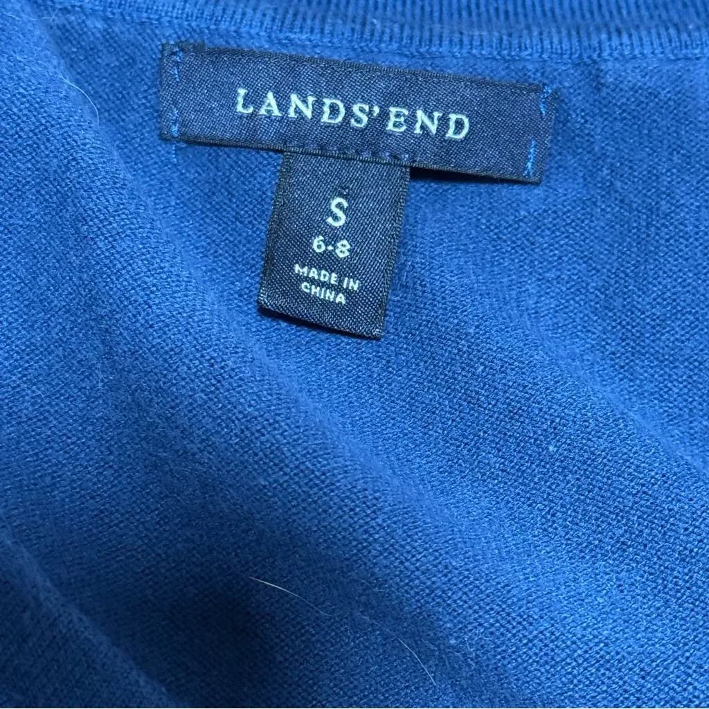 Lands' End Navy Cardigan with Button Detail - Image 7