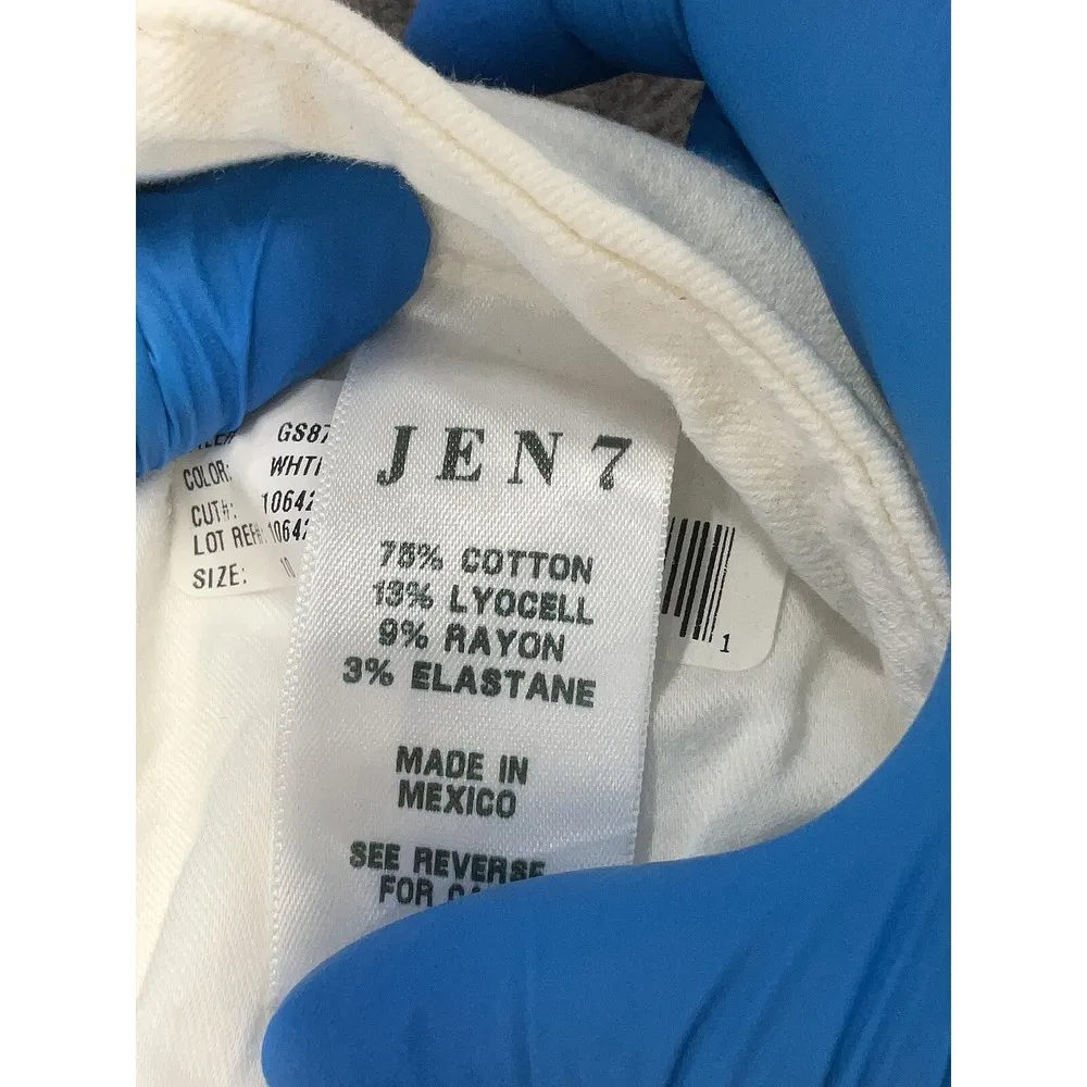 JEN7 by 7 For All Mankind White Boyfriend Skinny Jeans Sz 10 NWT‎ - Image 3