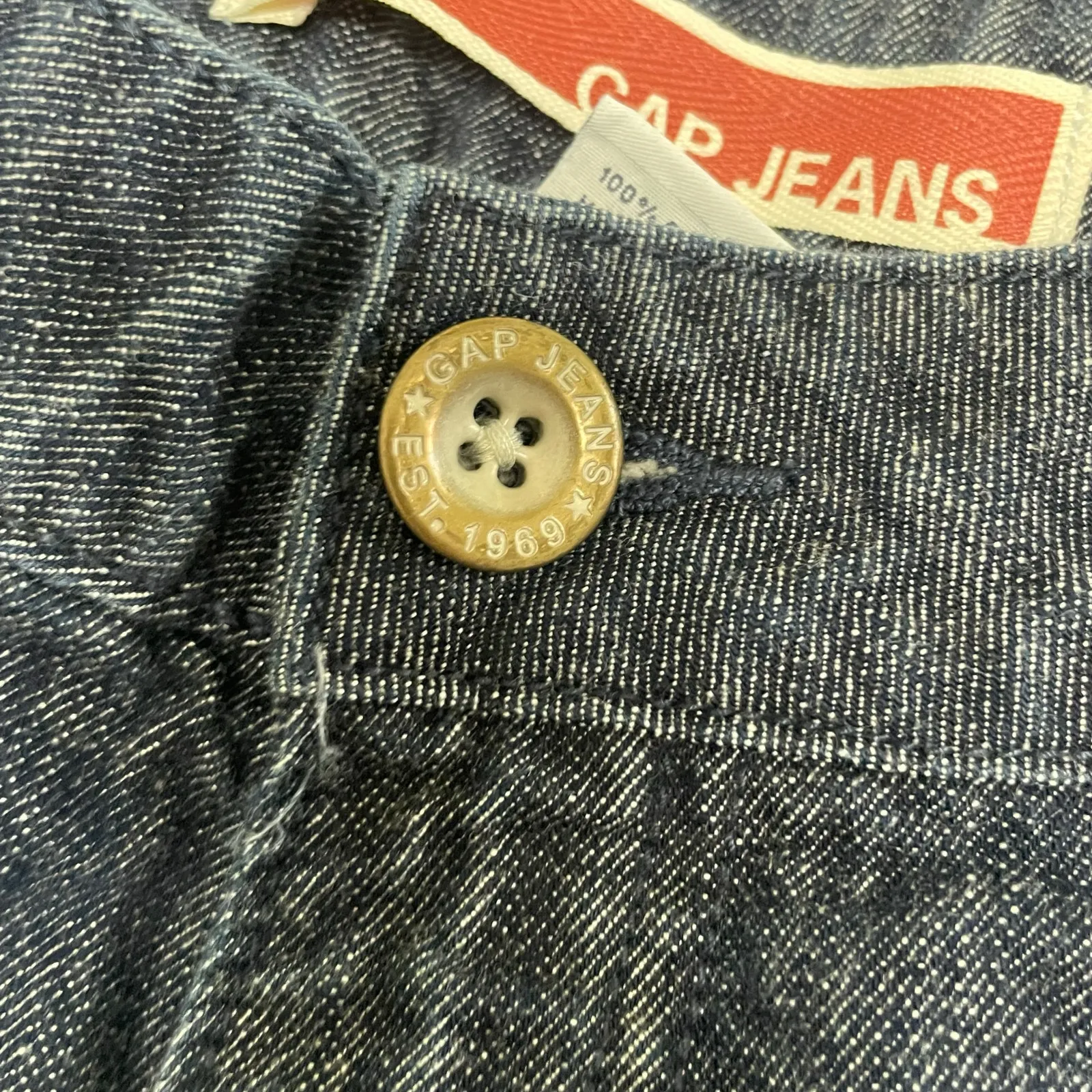 Vintage Gap Jeans Y2K Denim Shorts Womens Size 2 Dark Wash Cuffed - Image 5