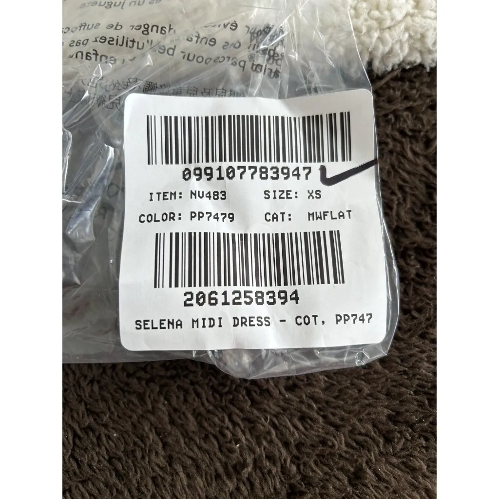 Madewell $158 Selena Midi Dress Smocked Daisy Print Plum Purple Pockets Size XS - Image 10