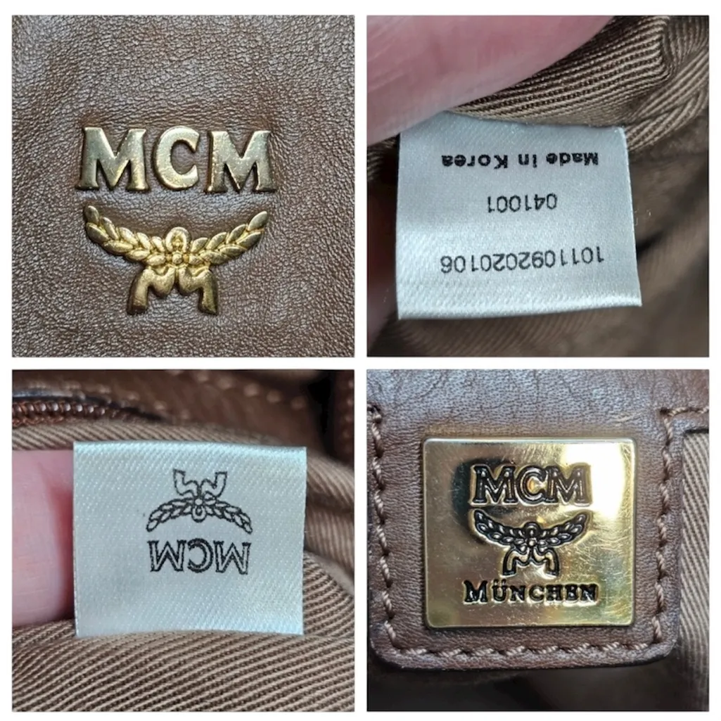 MCM Dark Brown Leather Shoulder Bag - Image 7