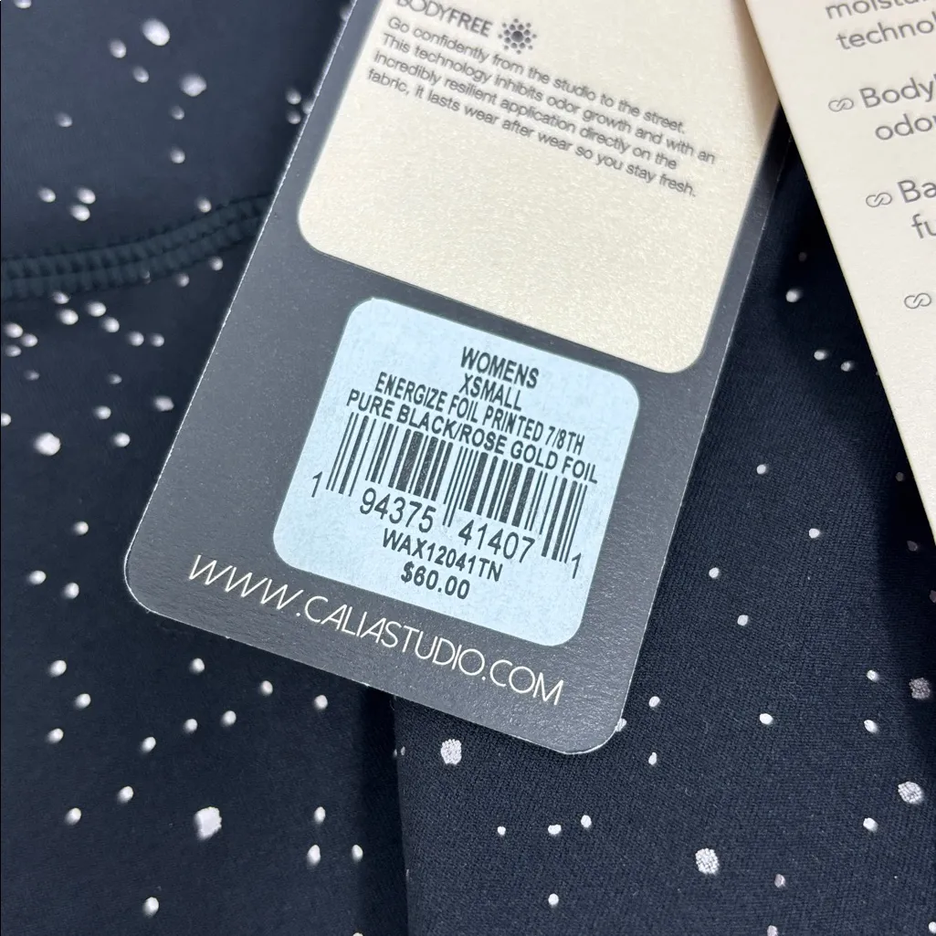 CALIA by Carrie Underwood Mid Rise 7/8 Ankle Speckled Black Leggings size XS - Image 8