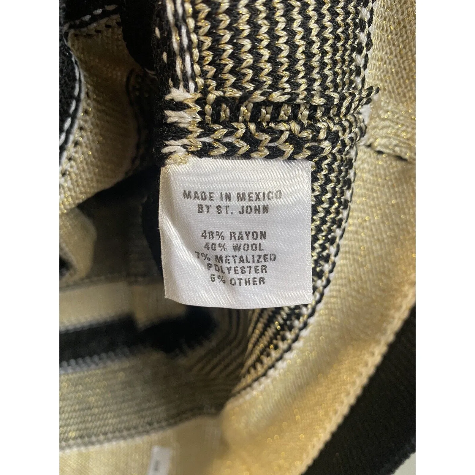 St. John Sport P Wool Blend Black Gold Striped Sleeveless Tank Top Sweater EUC - Image 5