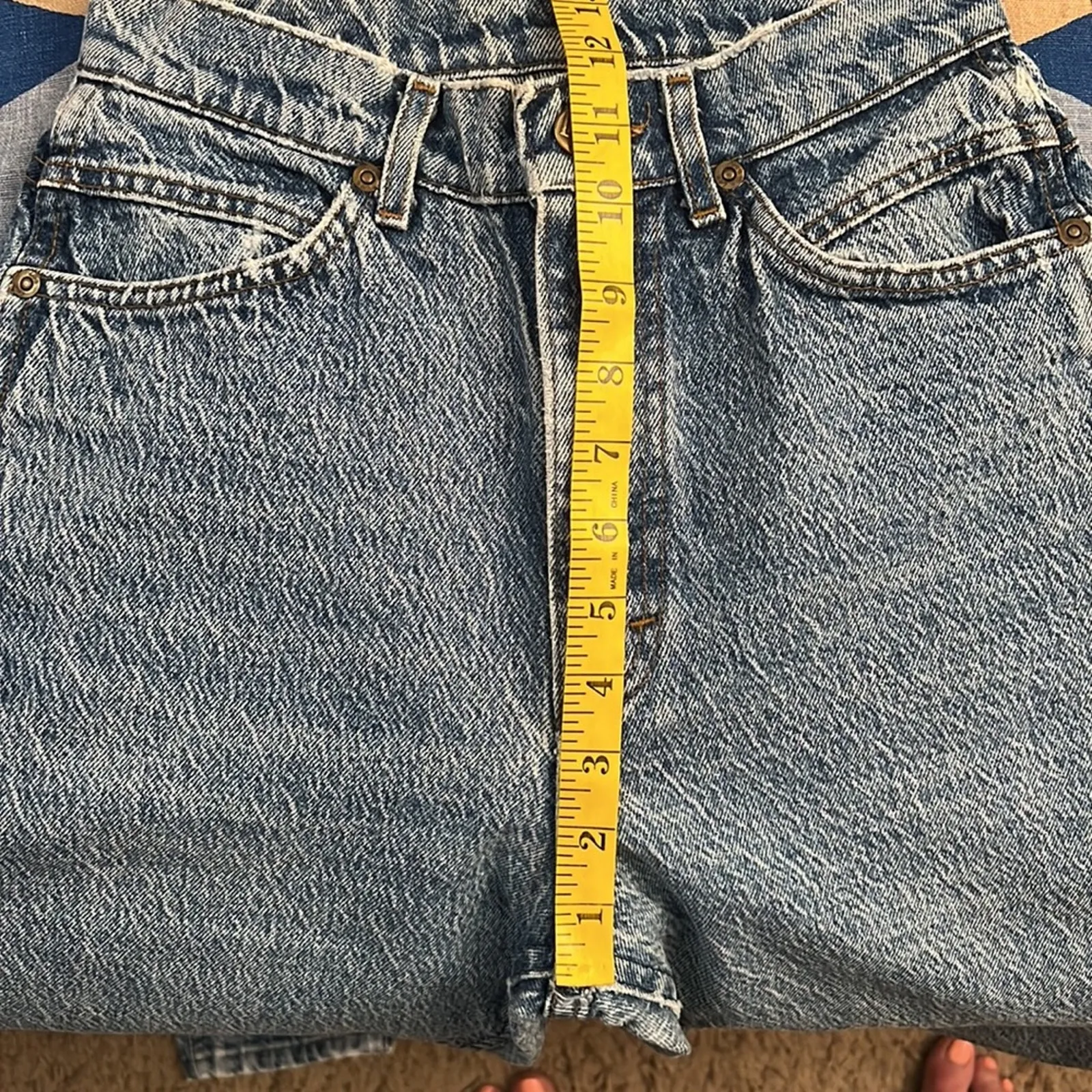 Vintage 80s Lee high rise acid wash bareback taper leg jeans - Image 7