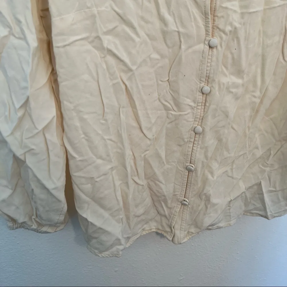 Universal Thread Double Ruffle Long Sleeve Deep V-Neck Top Cream - Image 7