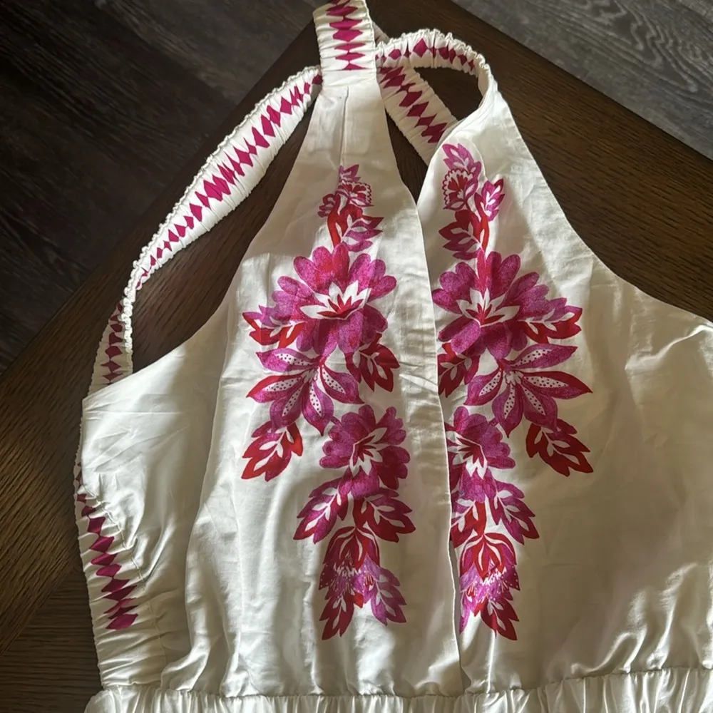 Farm Rio Flowerful Birds Plunge Cotton Sundress, Size Large, $265 - Image 8