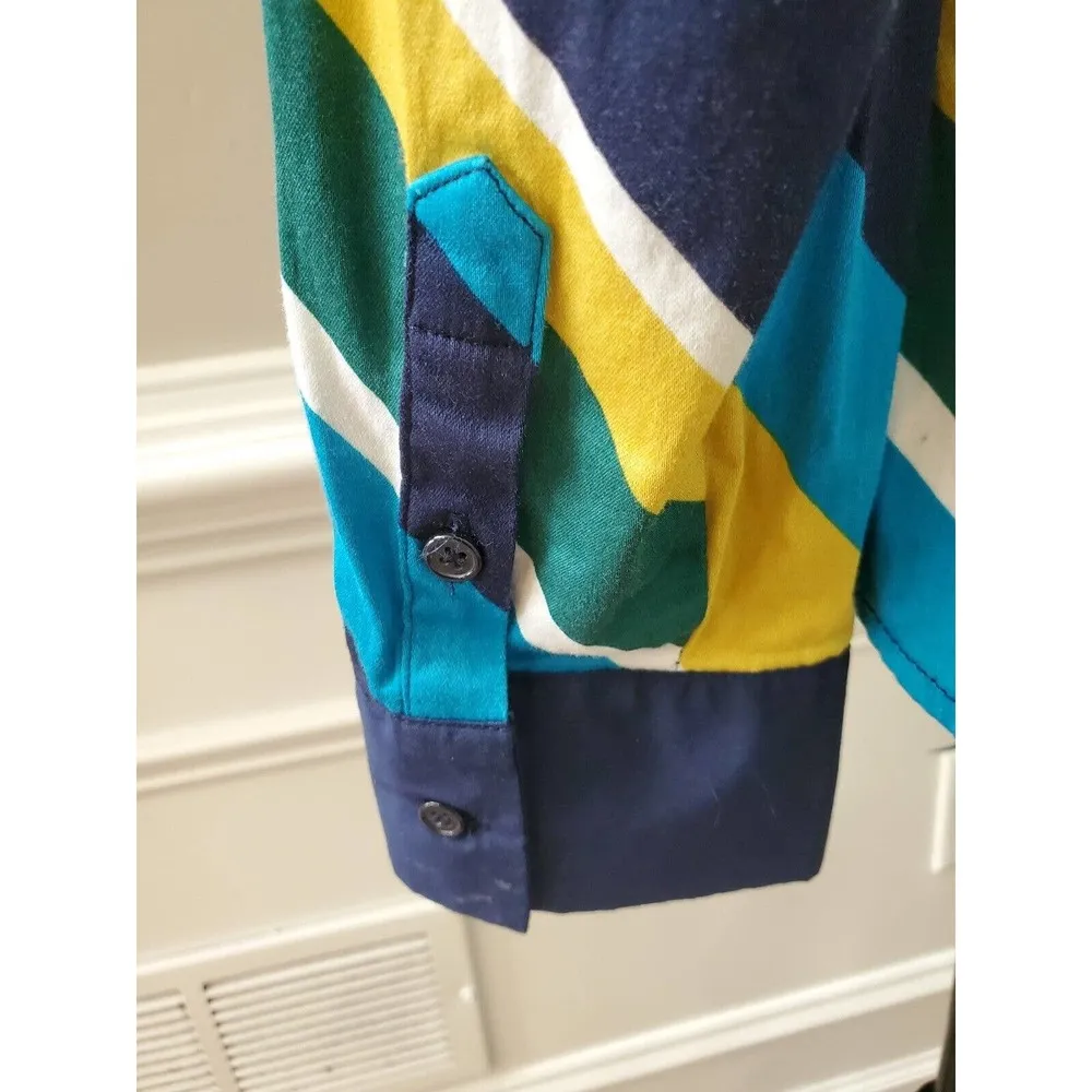 7th Avenue Women Multicolor Cotton Collared Long Sleeve Button Down Shirt Large - Image 6