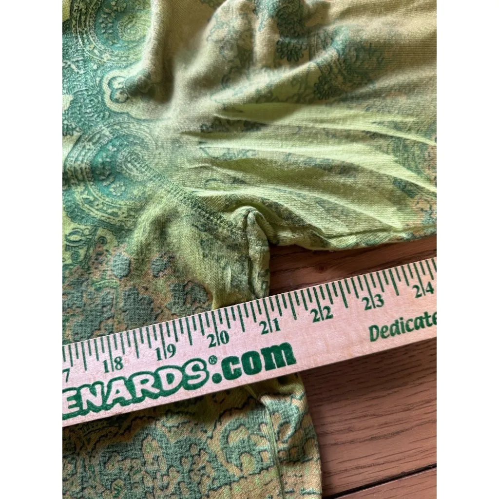 One World Live and‎ Let Live Tunic Top Size 1X Paisley Rhinestones Artsy Chic - Image 4