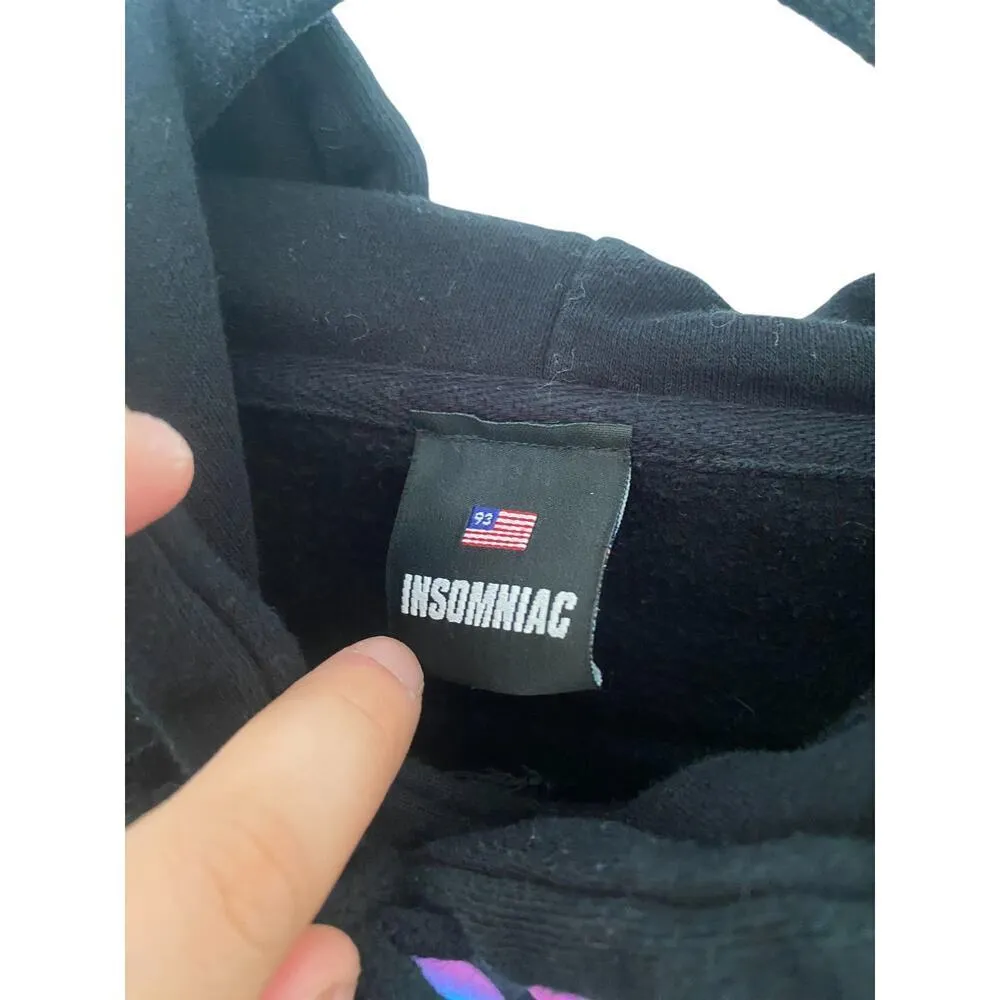 Limited Edition RARE Insomniac EDC 25 Years Black Fleece Lined Hoodie - Image 4