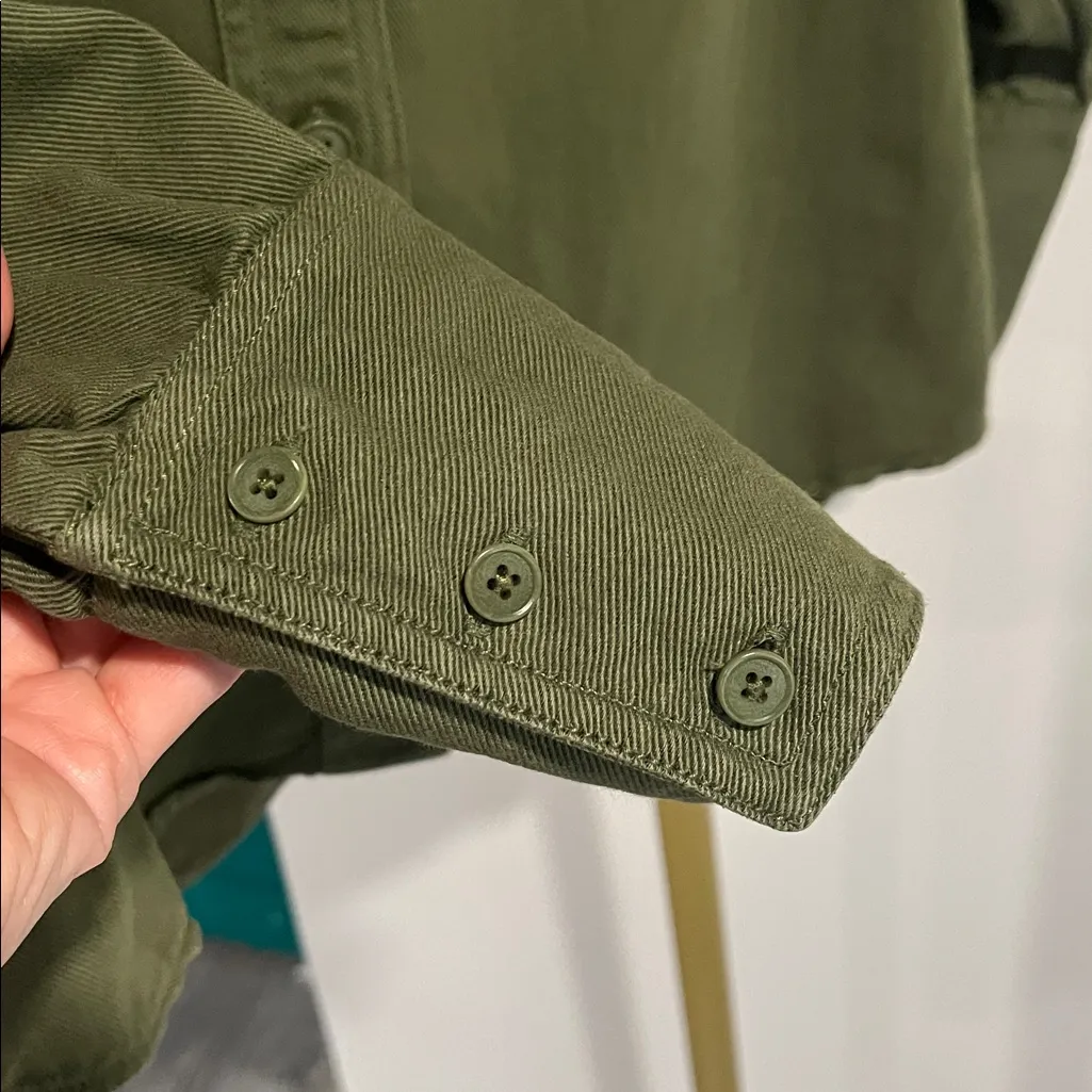 J.Crew Point Sur Twill Button-Down Shirt – Olive Green | XXS - Image 5