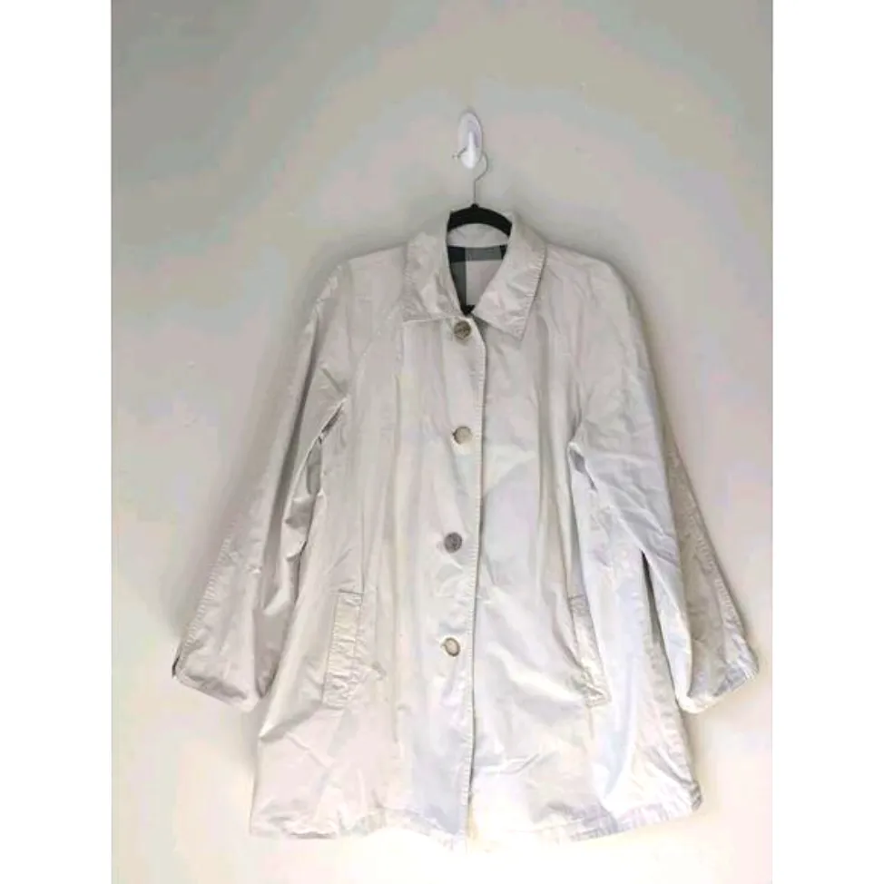 Pendleton Women's Reversible Rain Coat Plaid And Solid Rare Beige/Black Sz L - Image 2