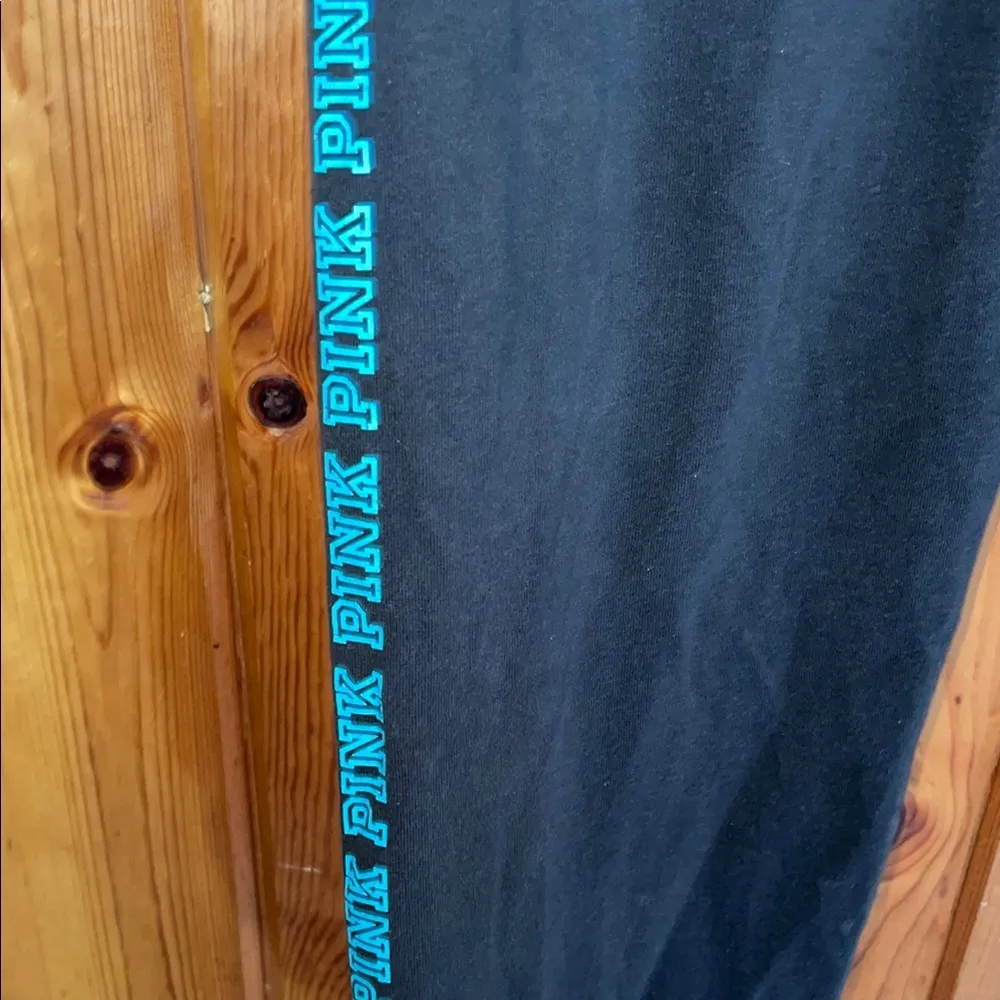 Pink Victoria’s Secret leggings blue and black logo down the side size XL - Image 4
