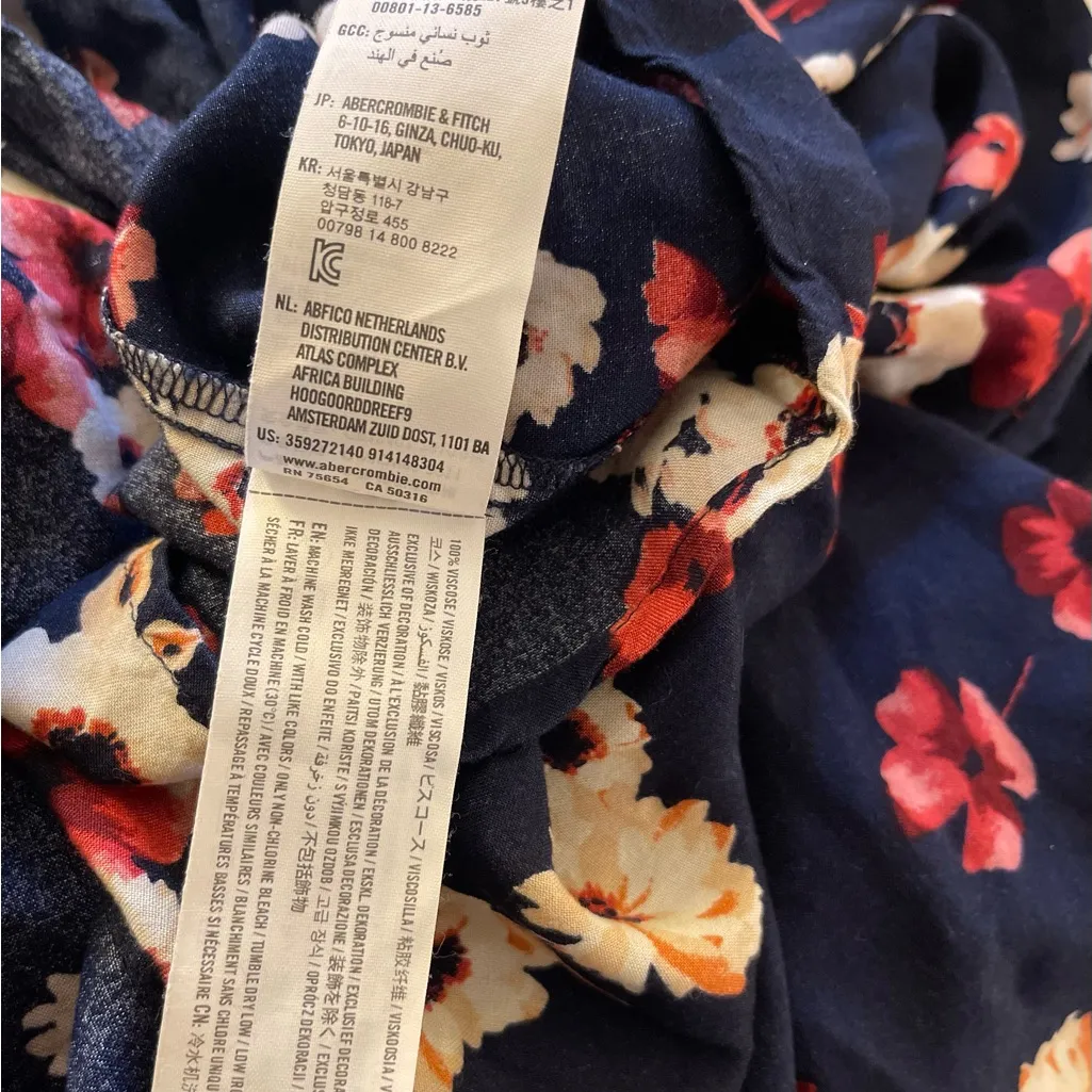 Hollister Blue 
Fit and Flare Midi Dress V-Neck Sleeveless - Image 11