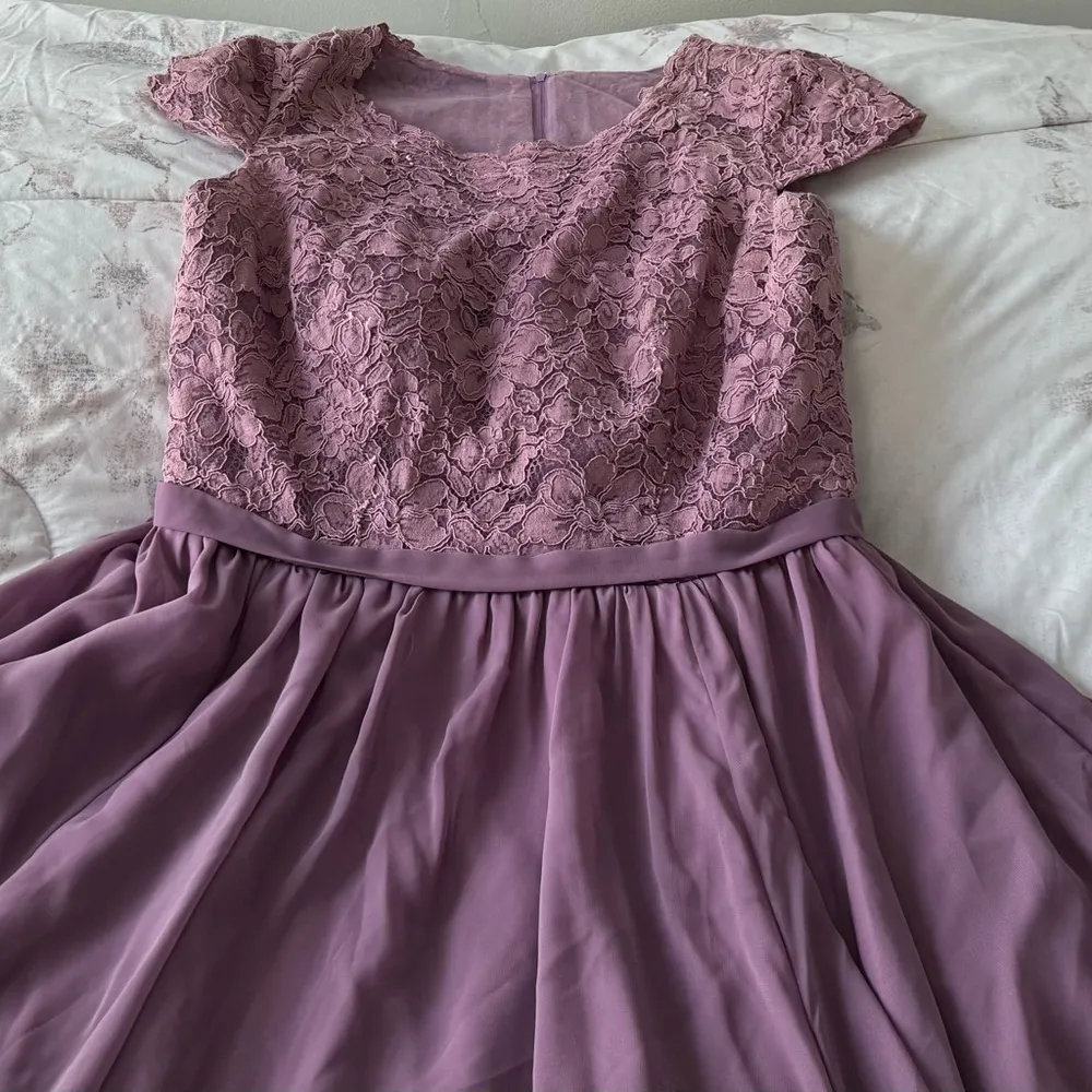 Vivienne Atelier lavender lace chiffon lined button back maxi dress, size L Purple Size L - Image 10