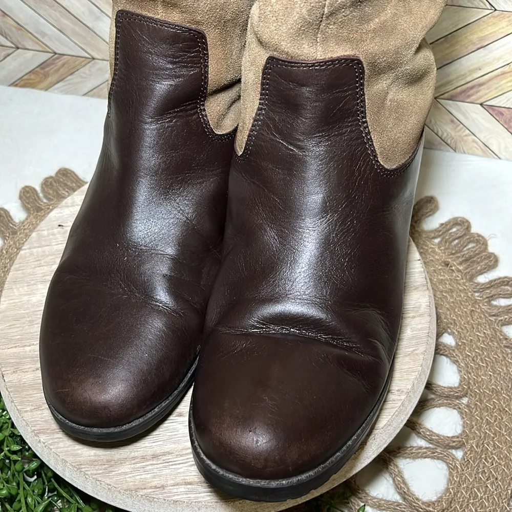 Lauren Ralph Lauren Sagira ll Full Zip Up Leather & Suede Boots Brown Size 8 - Image 5