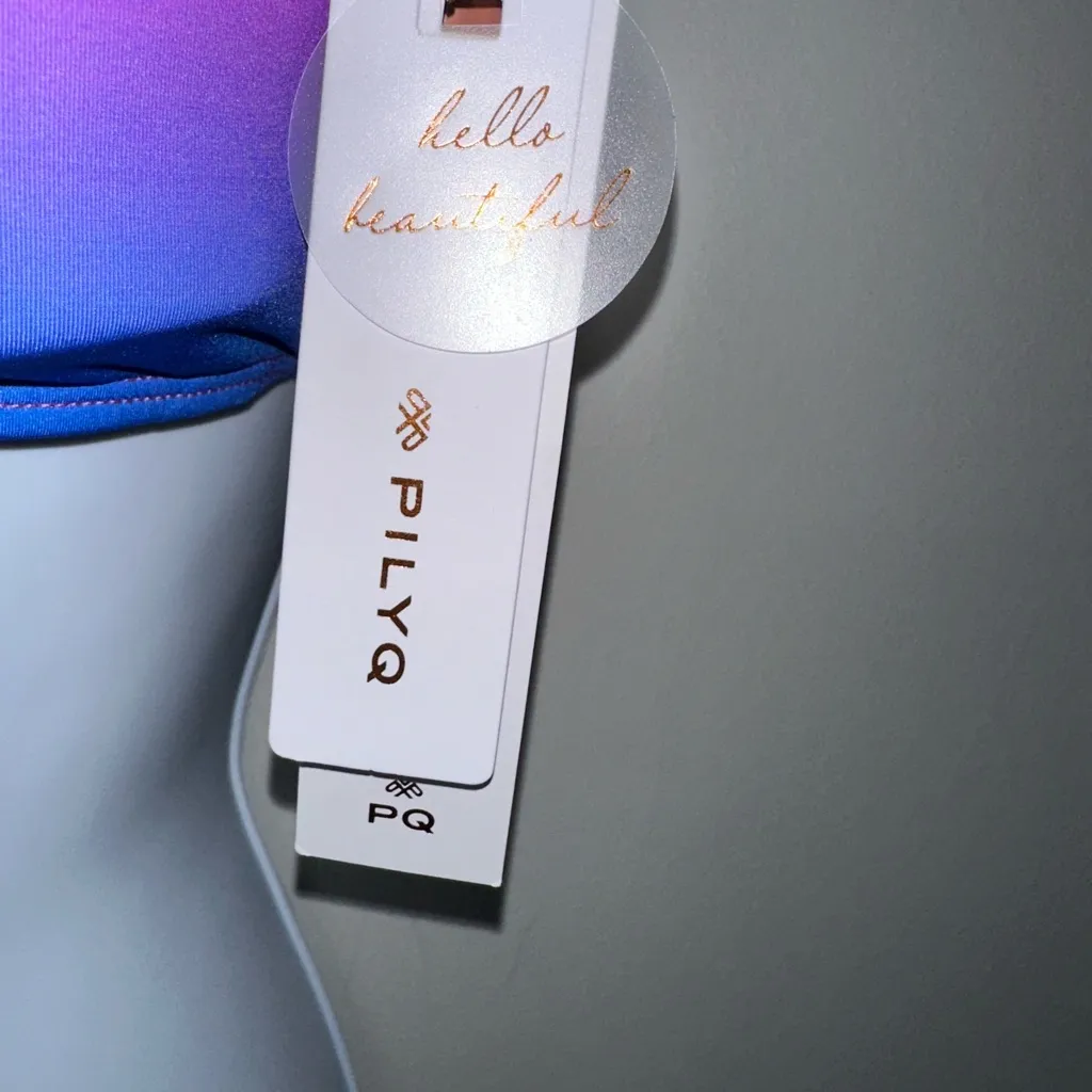 PilyQ Purple Ombré Bandeau‎ Bikini Top Optional Straps NWT Size S - Image 6