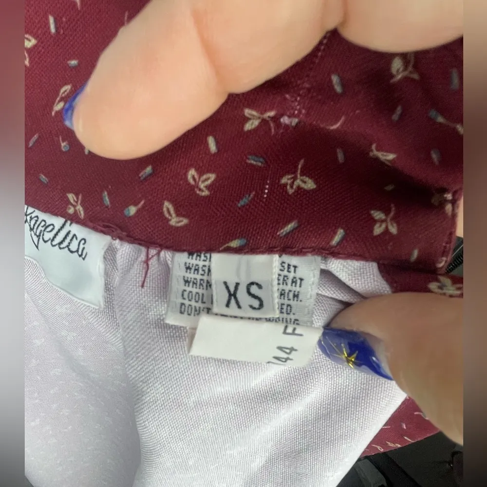 Vintage 1950s floral print Angelica apron / dress button strap home maker OS Red - Image 8