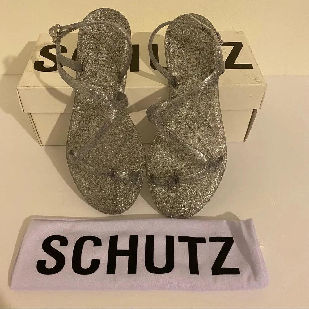 Schutz Tanner Strappy Sandals Size 6 In Women’s Color: Prata (Sparkly Gray) 🆕 - Image 14