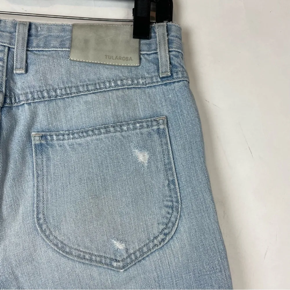 Tularosa  size 27 Hailey Straight Jeans Distressed raw hem light wash - Image 6