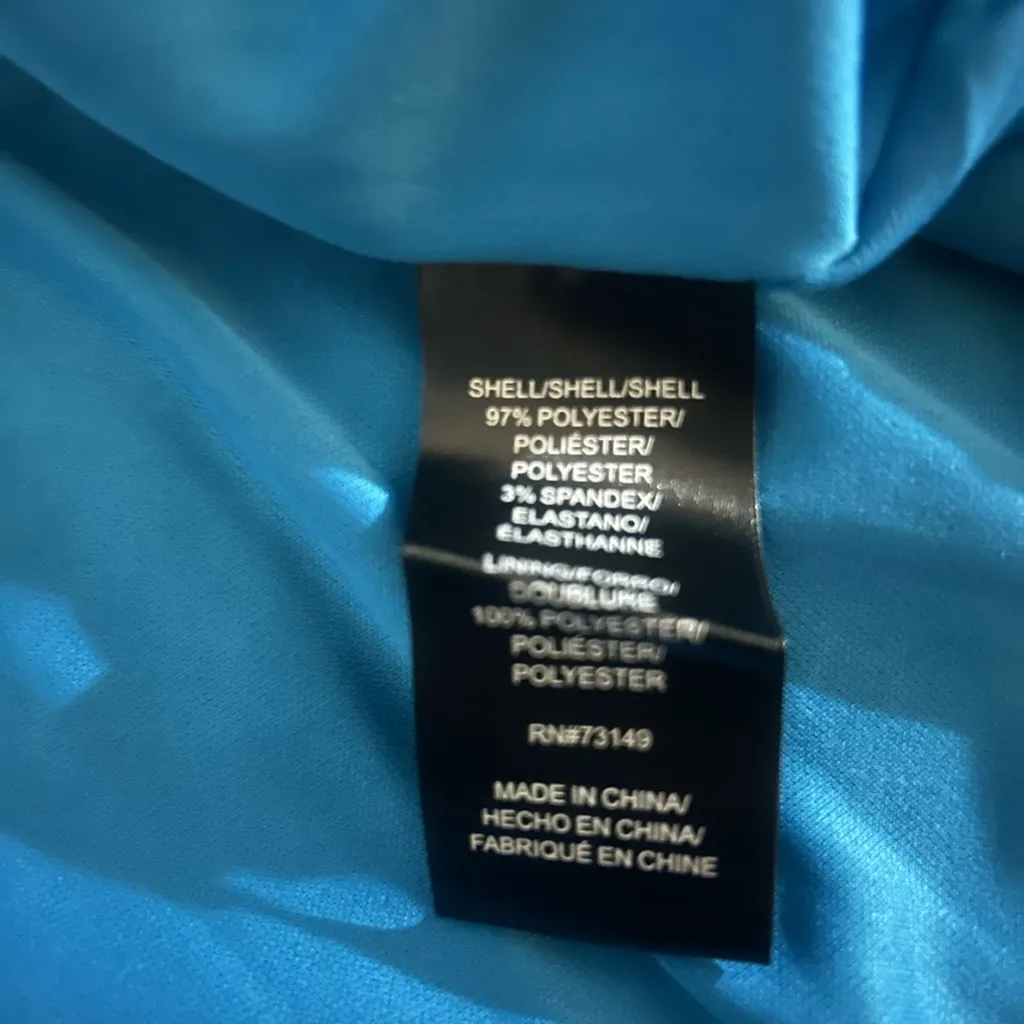 Elegant Women's Teal Blazer Blue Size M - Image 3