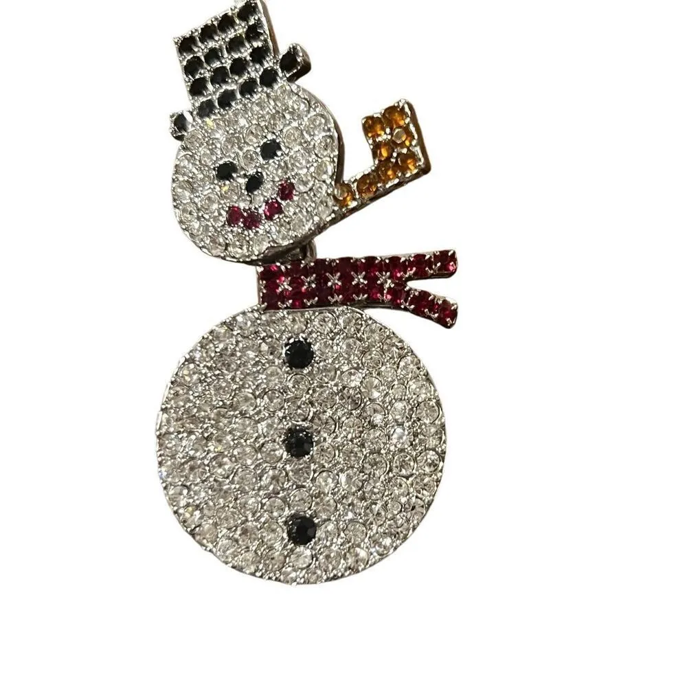 Christmas Snowman dual pendant Locket brooch - Image 2