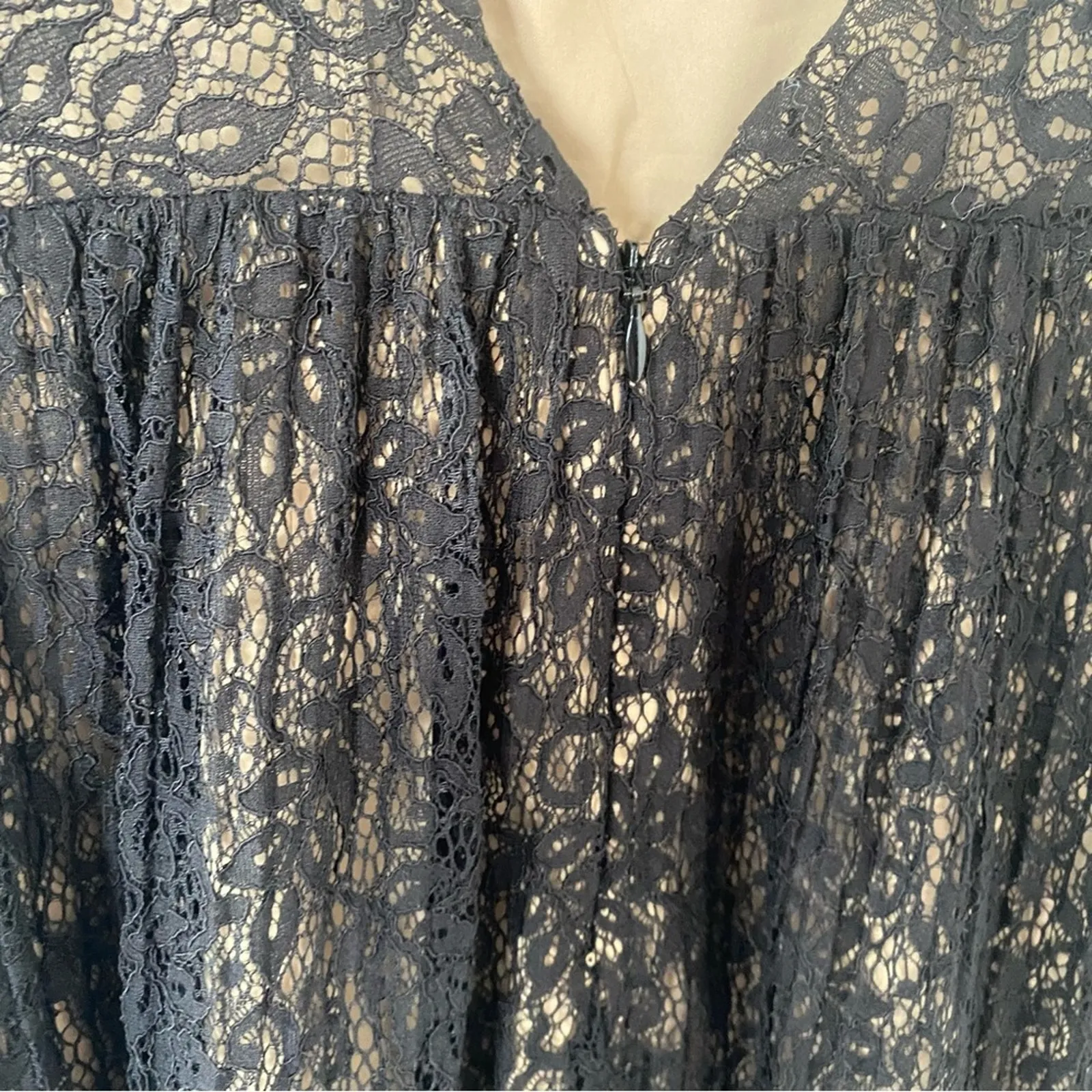 Sailor Amity Mini Dress Black Lace Mockneck Whimsigoth Size X-Small Gently Used - Image 9