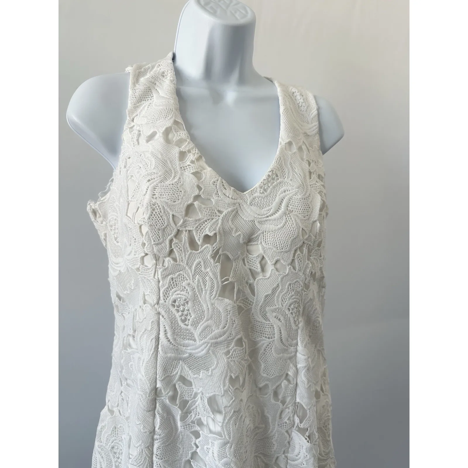 NWT!  Bardot Ivory Guipure Like Lace Dress Sz: 8  Summer Vacay (b15b) - Image 2