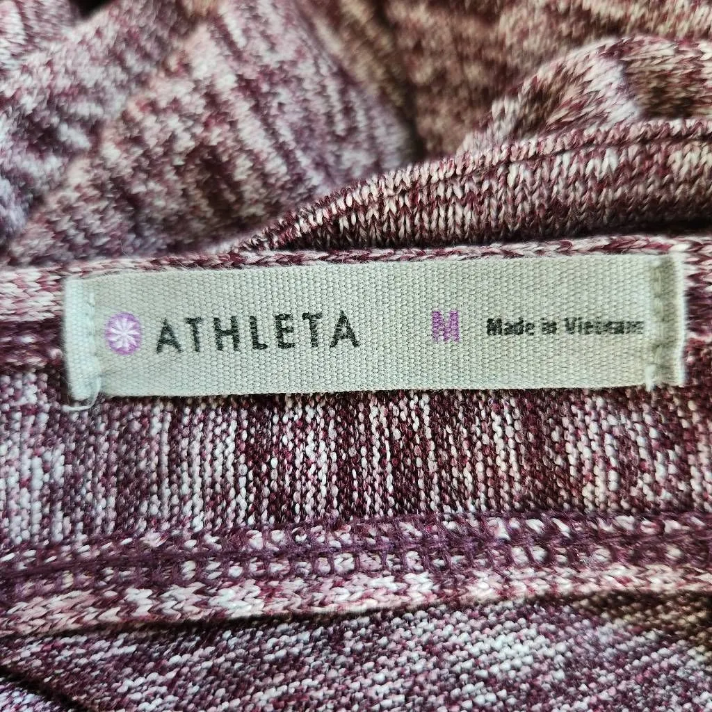 Athleta Plum Top with Draped Cutout in Back Size Medium Burgundy Knit Top - Image 7