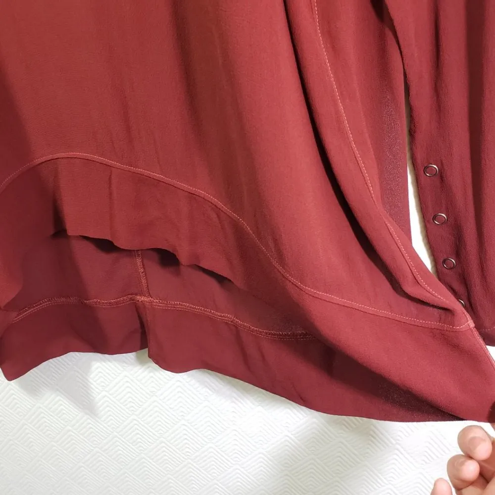 WILT Women's Medium Red Solid Tunic, Semi - Image 6