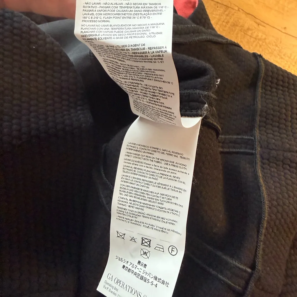 EMPORIO ARMANI 2 Piece Dress Blazer Jacket Black Set Size 42 US 6 - Image 10