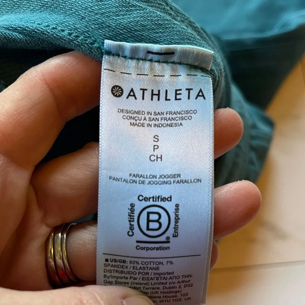 Athleta  Farallon teal blue Jogger pant size small - Image 7