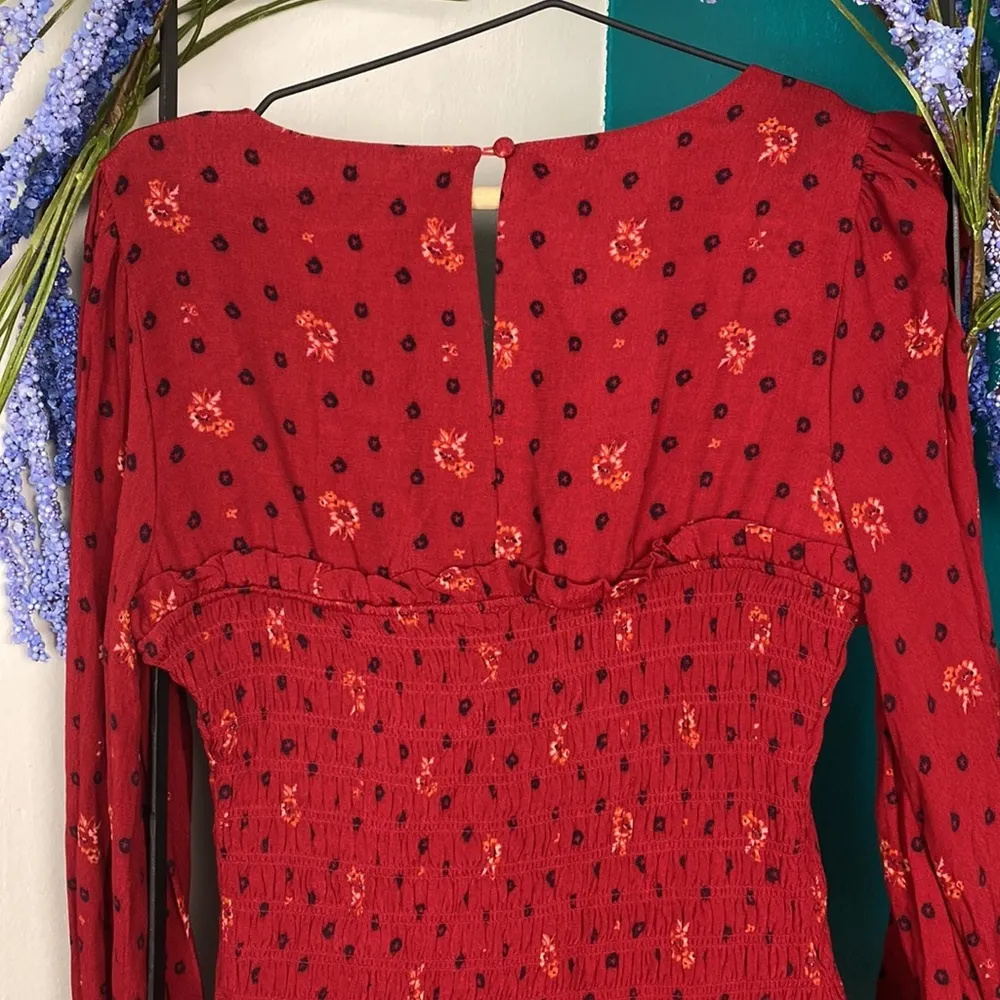 Free People NEW  Two Faces Mini Dress red - Image 9