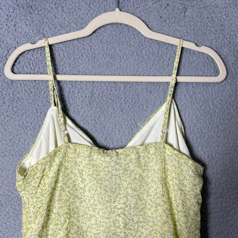 H&M Dress Womens 8‎ Yellow Green A Line Baby Doll Spaghetti Straps Dress NEW - Image 5