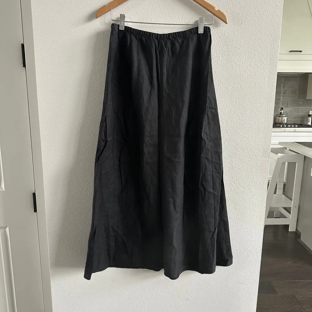 Eileen Fisher  Linen Notch Collar Top and Organic Linen Bias Skirt Set  Size XS - Image 4