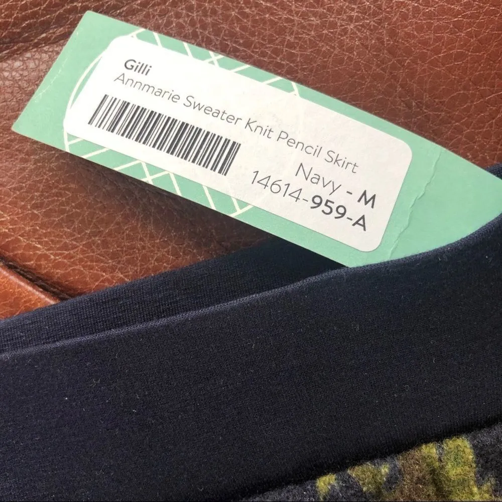 NWT Gilli Stitch Fix Annmarie Sweater Pencil Skirt Floral M Blue Size M - Image 5