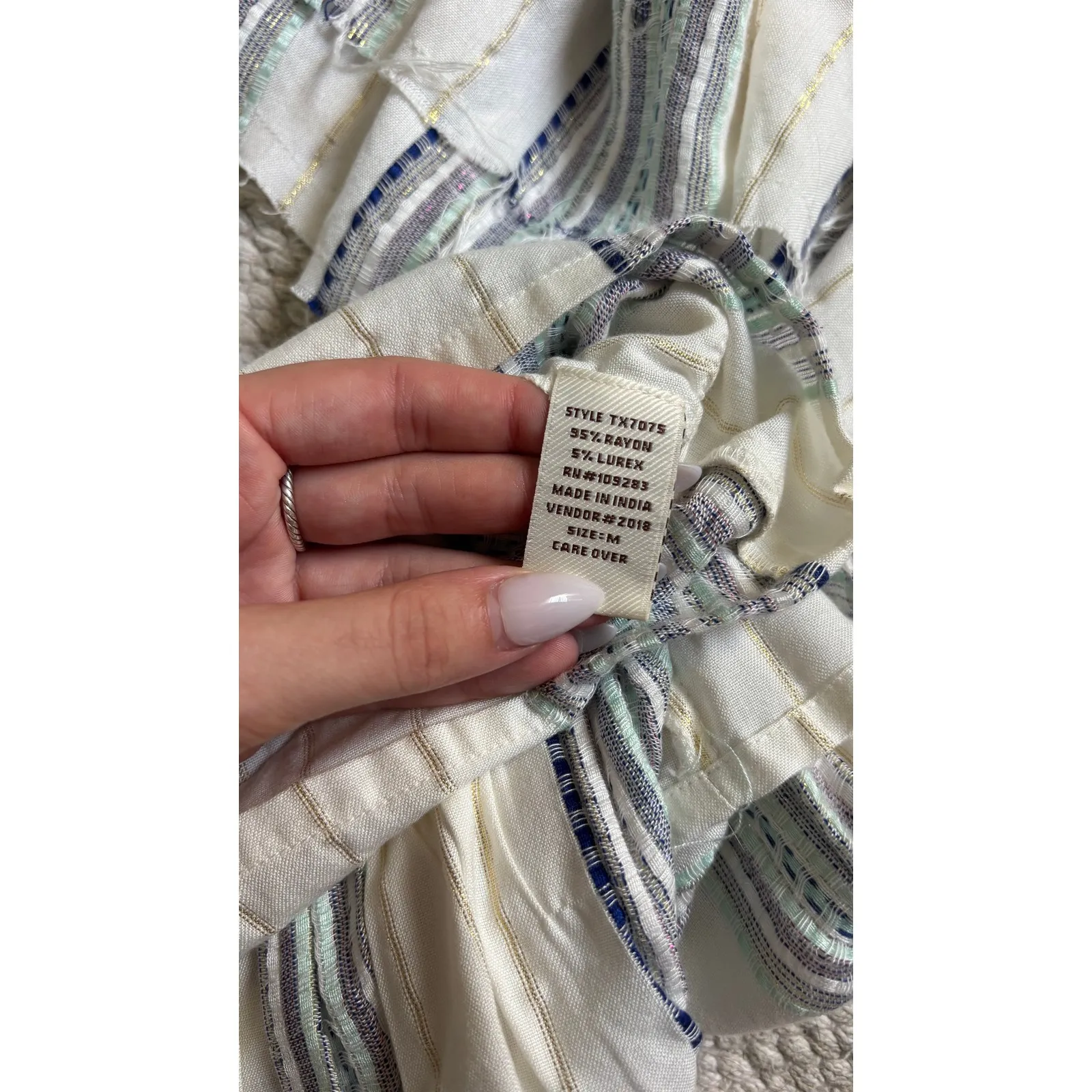 0140. NWT Pookie & Sebastian Ruffle Tiered Off‎ Shoulder Two Piece Set - Image 11