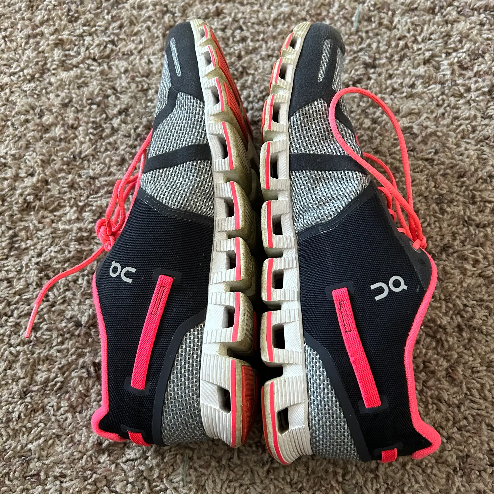 On Cloud On Running Cloud Sneakers Grey Neon Pink Size 9.5 - Image 8