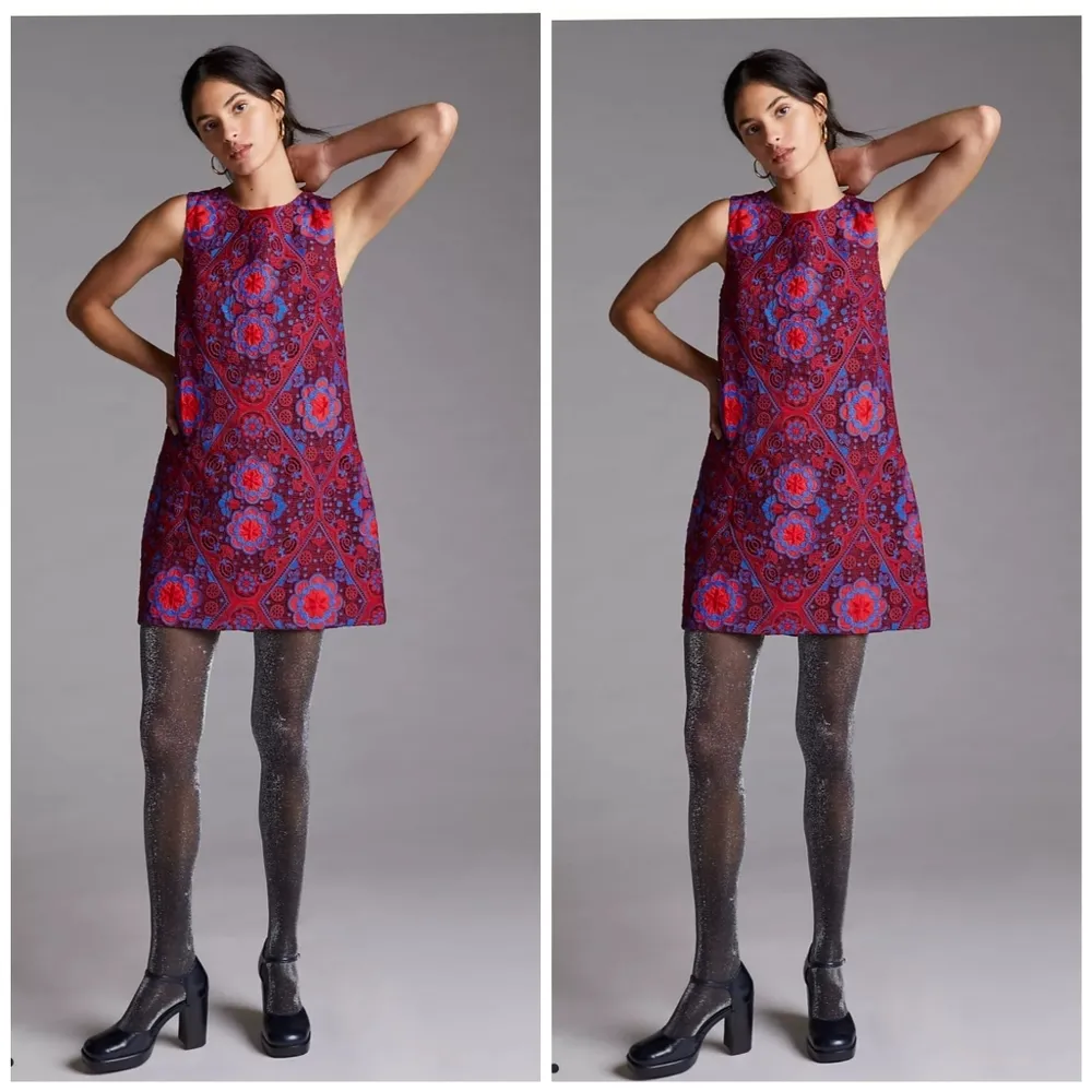 Anthropologie Eva Franco Eyelet Mini Dress size 6 - Image 2