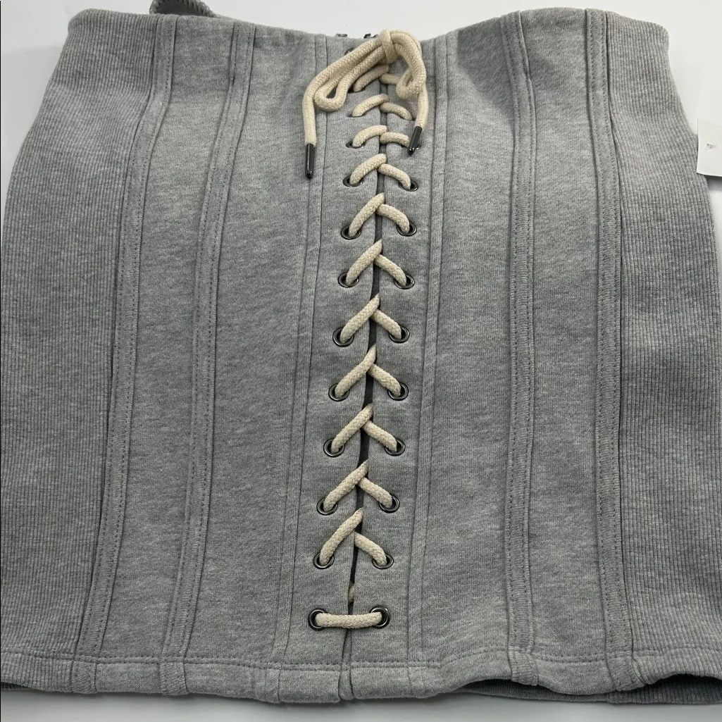 Forever 21 Heather Gray Lace-Up Skirt - Image 8