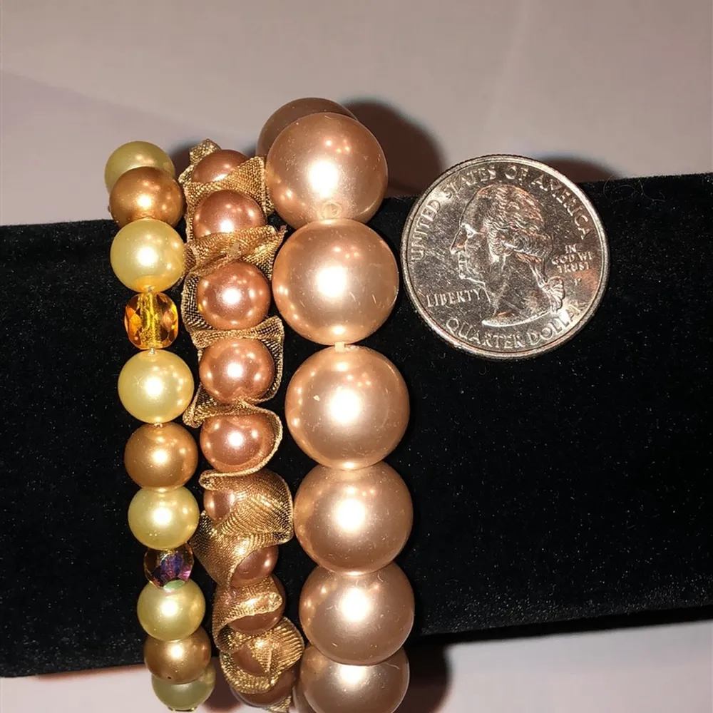 Faux Pearl Beaded Boho Retro Classic Stretchy Bracelets - Image 2