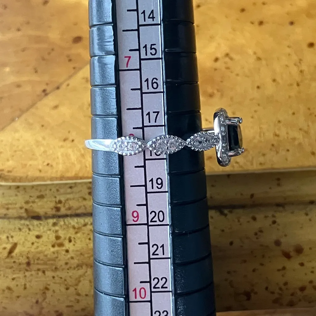 Natural London Blue Topaz Sterling Silver Ring Set Size 8 - Image 8