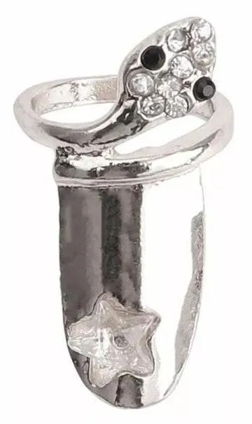 Silver Star Snake Nail Ring - Image 3