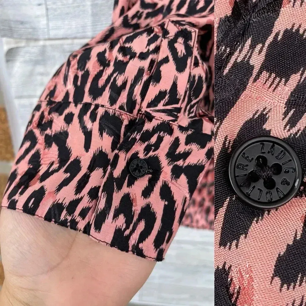 ZADIG&VOLTAIRE Tink Squeleton Leopard Print Silk Blend Blouse - Rose medium - Image 6