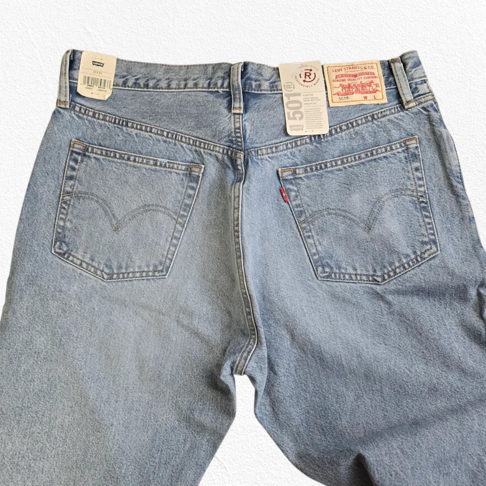 Levi's 501 Circular Stoneware High Rise Straight Fit Sustainable Jeans Size 33 - Image 11