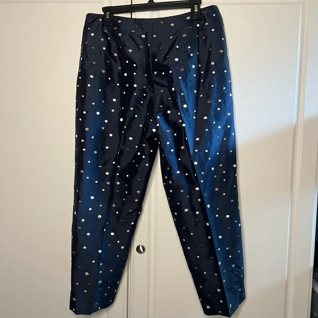 Vintage Talbots 100% Silk Embroidered Pants - Image 7