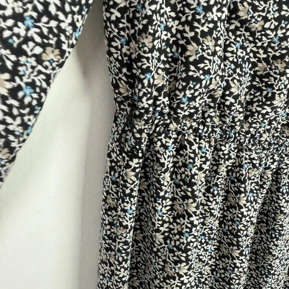 NWT  Floral Long Sleeve Ruffle Dress Black Size 2P 2 Petite NEW - Image 5