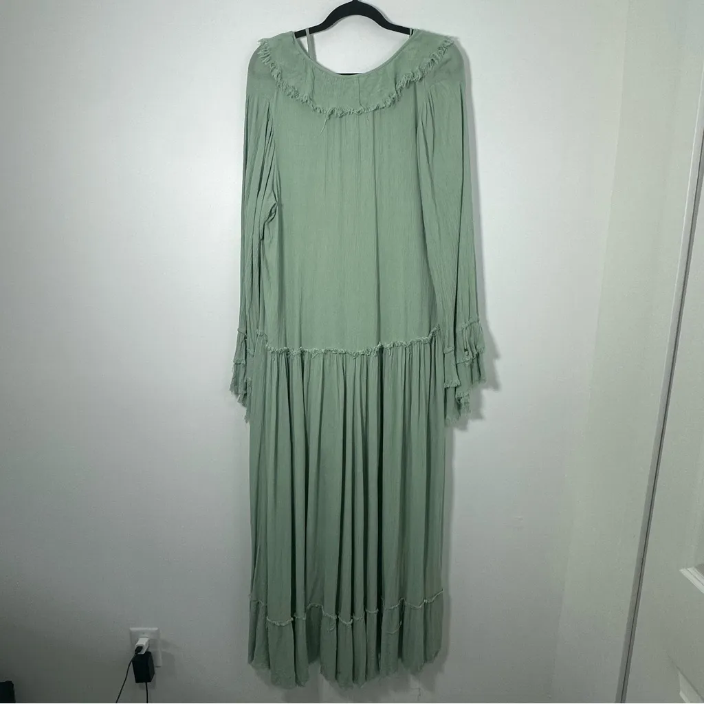 Free People Sweet Darlin Maxi Dress Minted Jade Size S NWT Boho Cottagecore - Image 4