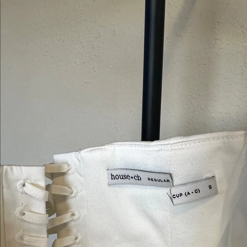 House Of CB Kristiana corset mini dress cream strapless minidress NWOT S - Image 9