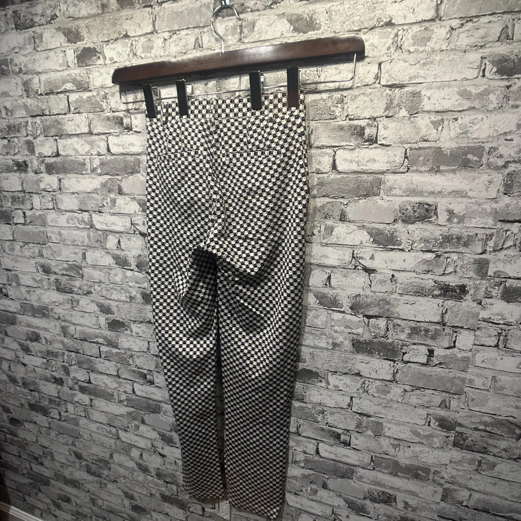 EUC Betabrand Black & White Checker Pattern of Cats Petiter Trousers Size XS - Image 9